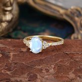 1.5 Carat Classic Vintage 4-Prong Oval Cut Moonstone Engagement Ring Anniversary Gift
